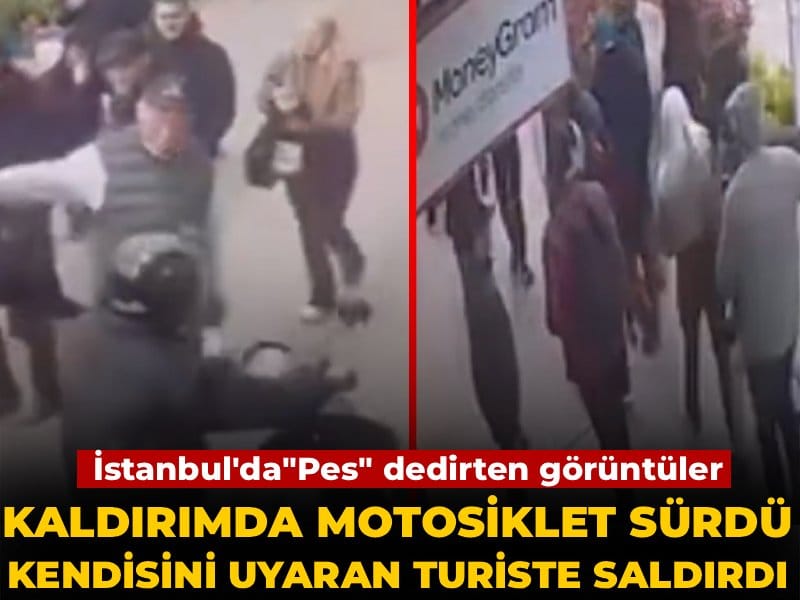 İstanbul’da Şok Eden Olay: Kaldırımda Motosiklet Sürebilen Sürücü, Uyarılan Turiste Saldırdı