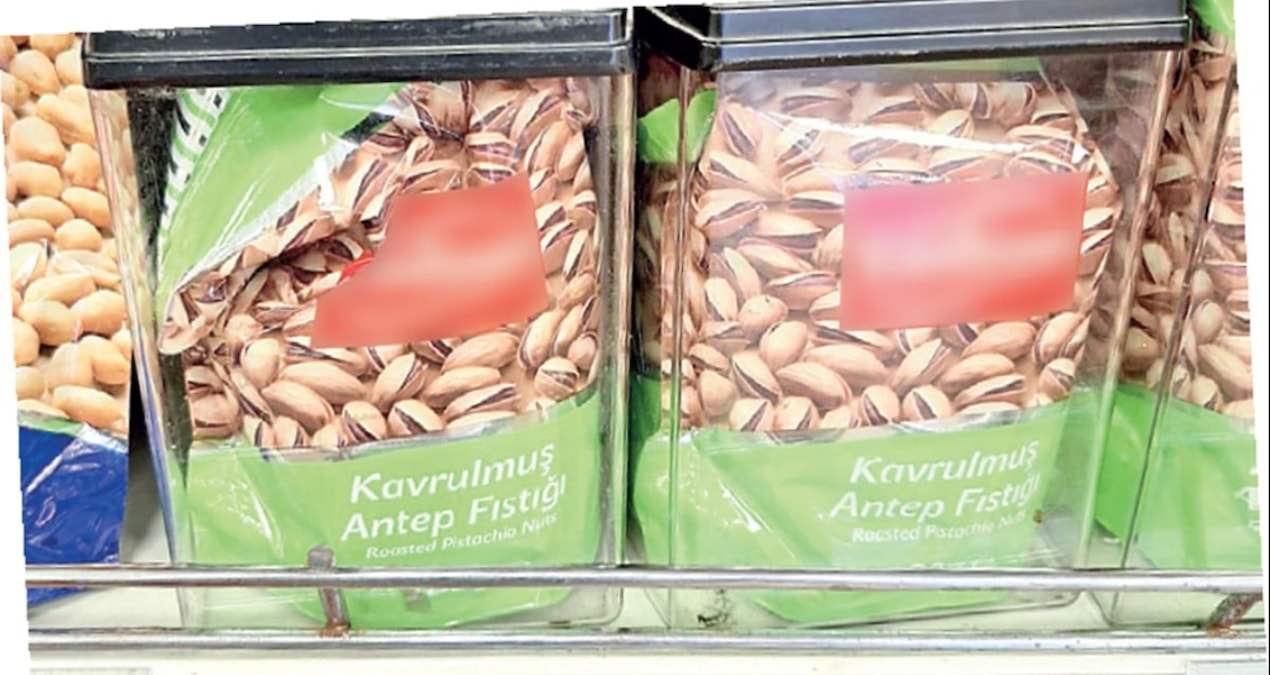 Marketlerde Antep fıstığı kilitli kutularda satılıyor